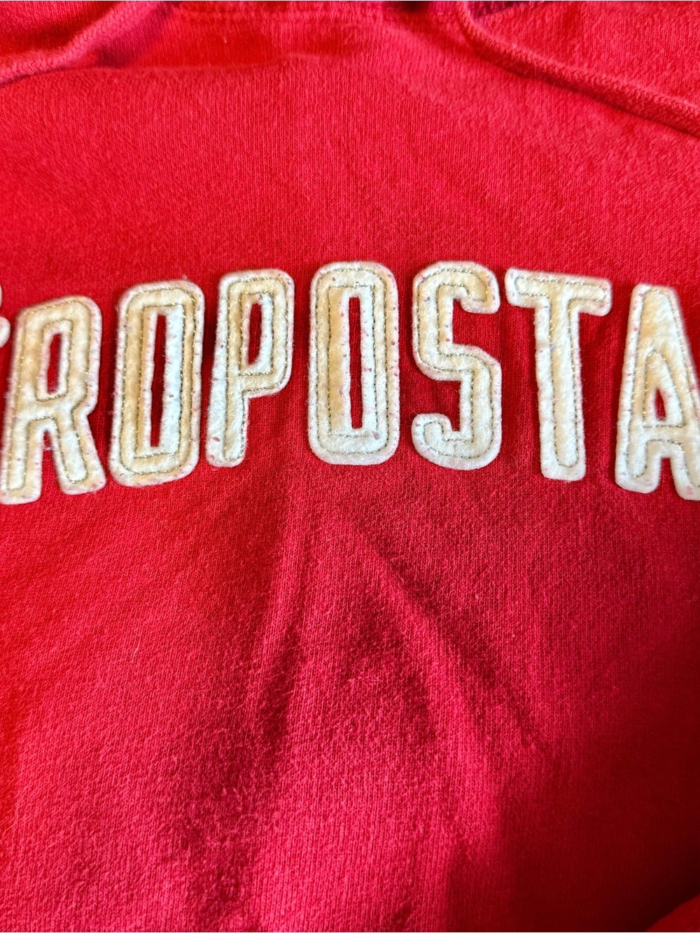 Y2K Aeropostale Tomboy Fit Red Hooded Sweatshirt - Picture 2 of 4